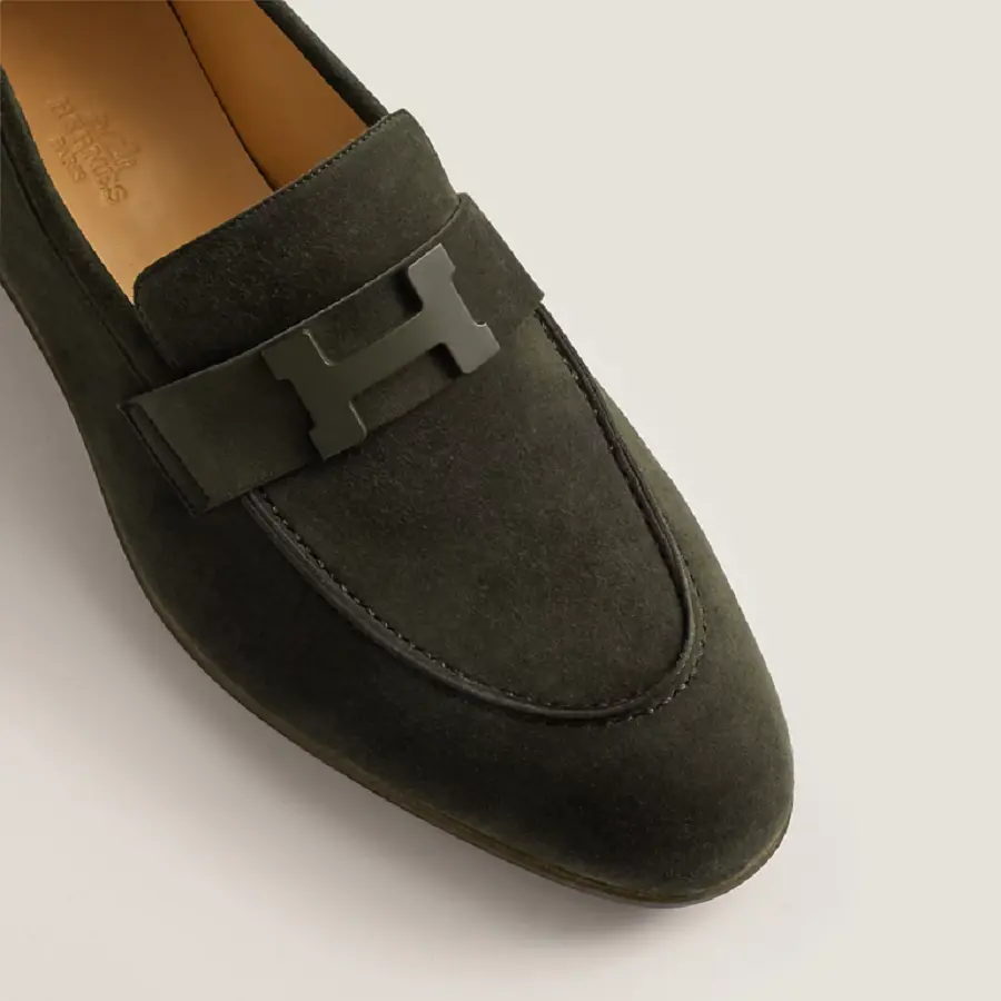 Giày Hermes Paris Loafer ‘Olive Green’ H192437ZAZ2415 - Ảnh 4