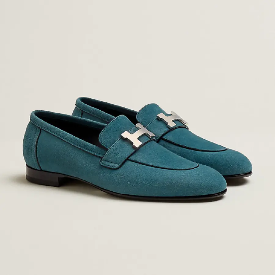 Giày Hermes Paris Loafer ‘Bleu Canary’ H222067ZG9360 - Ảnh 3