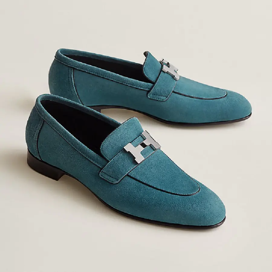 Giày Hermes Paris Loafer ‘Bleu Canary’ H222067ZG9360 - Ảnh 5