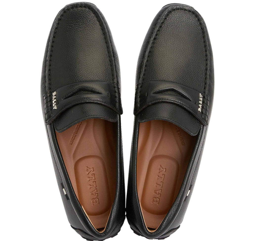 Giày Bally Pablon Pebbled Leather Loafers 'Black' PAVEL-300 - Ảnh 6
