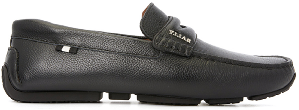 Giày Bally Pablon Pebbled Leather Loafers 'Black' PAVEL-300