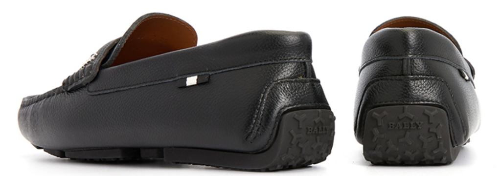 Giày Bally Pablon Pebbled Leather Loafers 'Black' PAVEL-300 - Ảnh 4