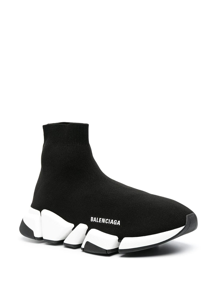 Giày Balenciaga Man Black And White Speed 2.0 Sneakers 617239 W2DB2 1015 - Ảnh 2