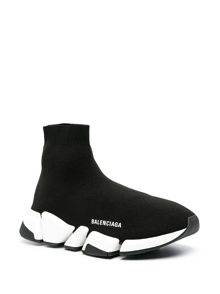 Alternative view of Giày Balenciaga Man Black And White Speed 2.0 Sneakers 617239 W2DB2 1015
