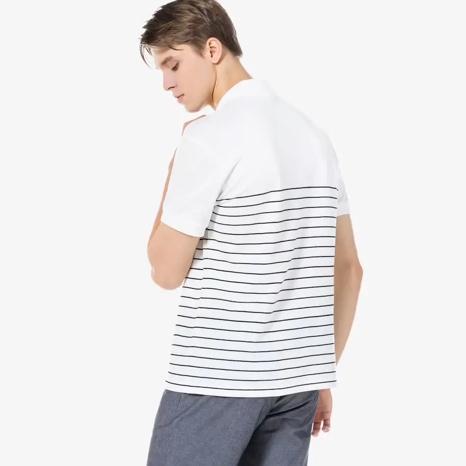 Áo Lacoste Men's Cotton Linen Blend Polo PH181E-51G-70V - Ảnh 5