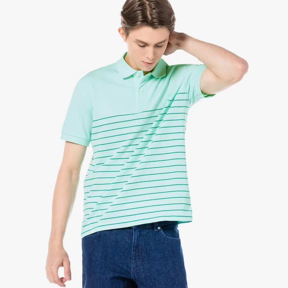 Áo Lacoste Men's Cotton Linen Blend Polo PH181E-51G-NRE - Ảnh 2