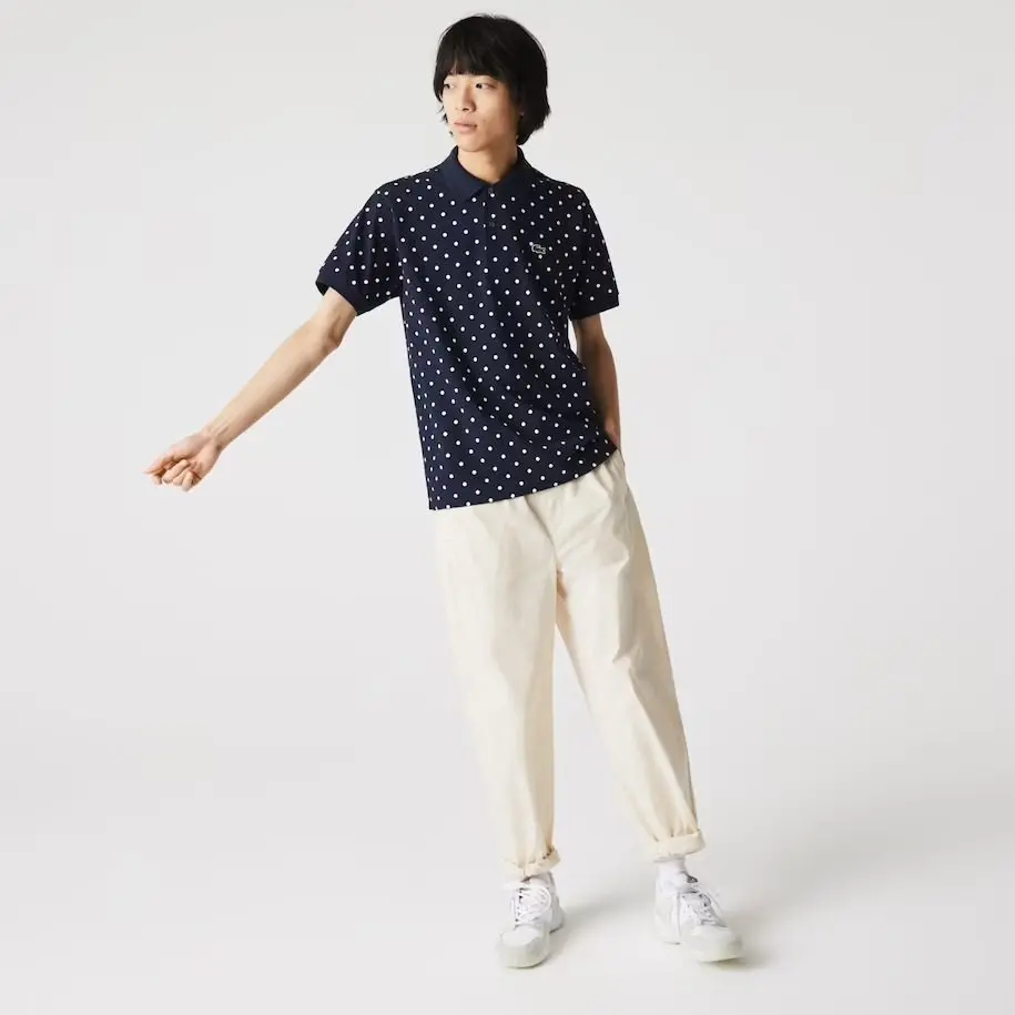 Áo Lacoste Men's Polka Dot Cotton Pique Polo PH2383-51G-525 - Ảnh 5