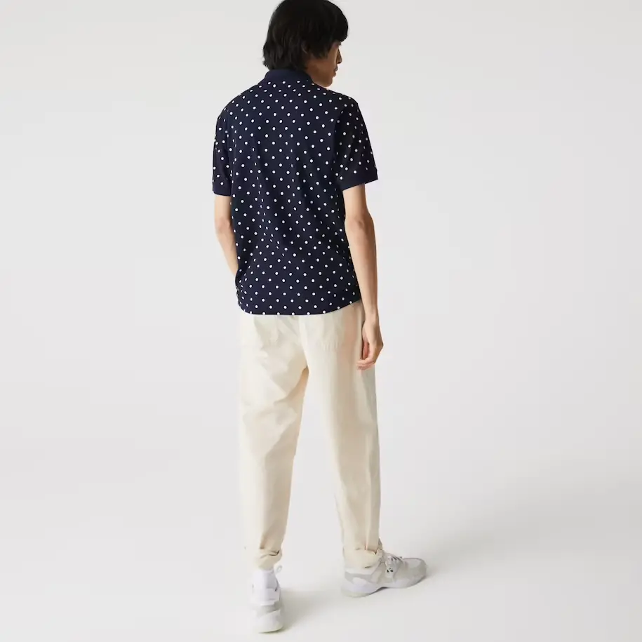 Áo Lacoste Men's Polka Dot Cotton Pique Polo PH2383-51G-525 - Ảnh 6