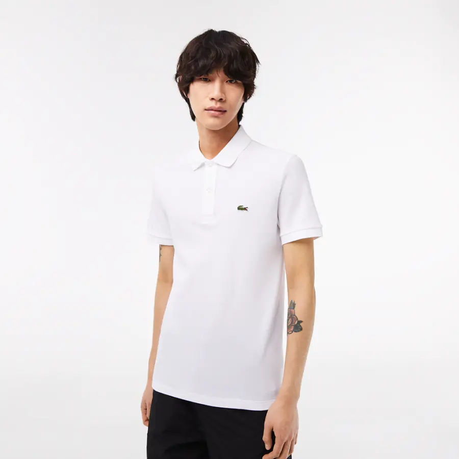 Áo Lacoste Slim Fit Petit Piqué Cotton Polo 'White' PH4012-00-001 - Ảnh 4
