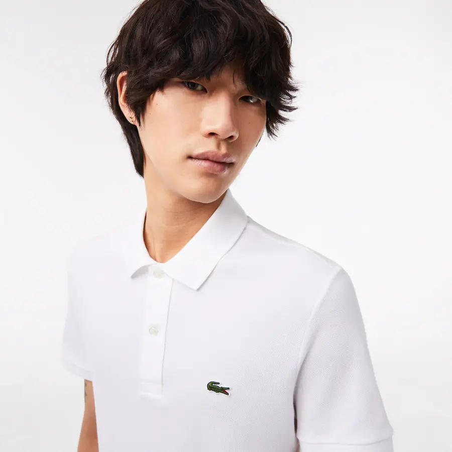 Alternative view of Áo Lacoste Slim Fit Petit Piqué Cotton Polo 'White' PH4012-00-001