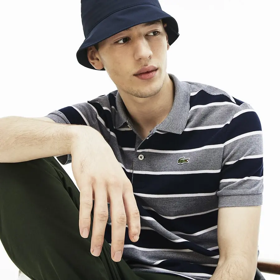 Áo Lacoste Men's Birds Eye Stripe Polo PH4241 - Ảnh 3
