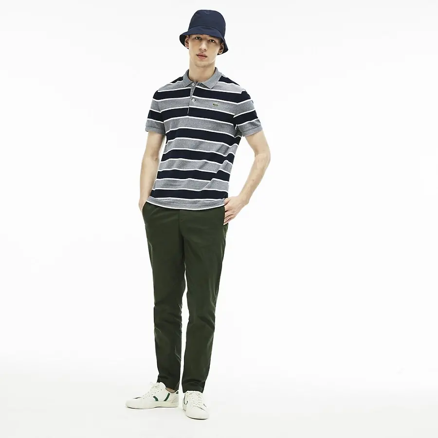 Áo Lacoste Men's Birds Eye Stripe Polo PH4241 - Ảnh 4