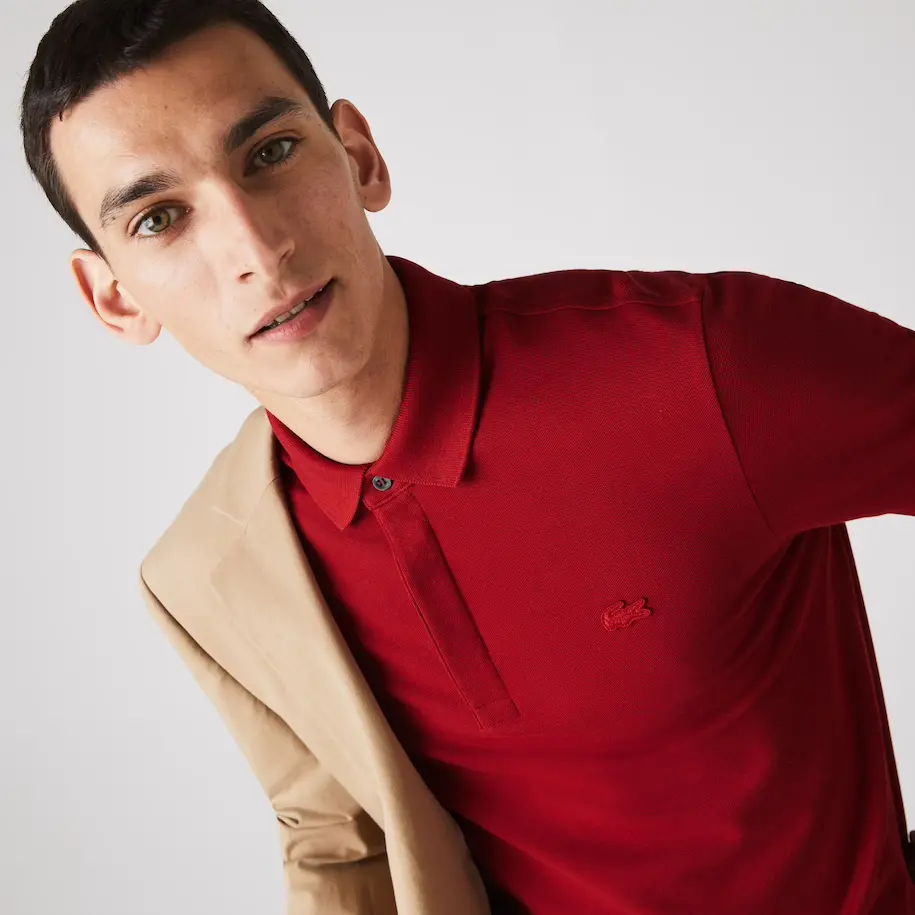 Áo Men's Lacoste Paris Polo Shirt Regular Fit Stretch Cotton Piqué PH5522-Z1Q - Ảnh 5