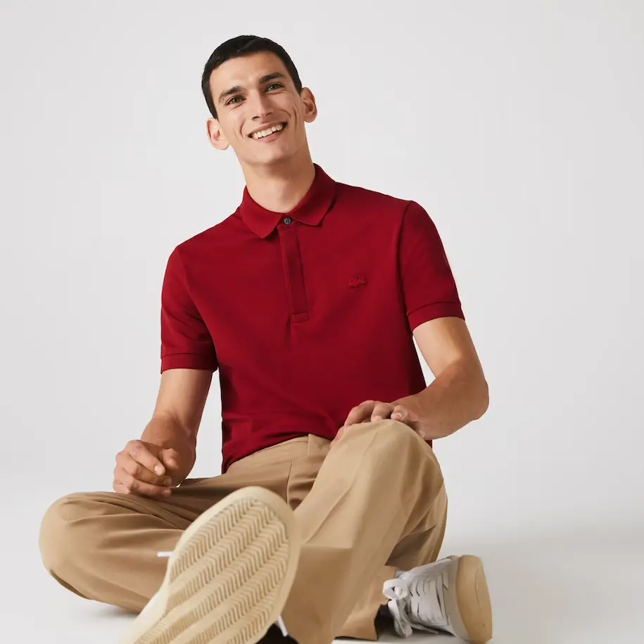 Áo Men's Lacoste Paris Polo Shirt Regular Fit Stretch Cotton Piqué PH5522-Z1Q - Ảnh 3