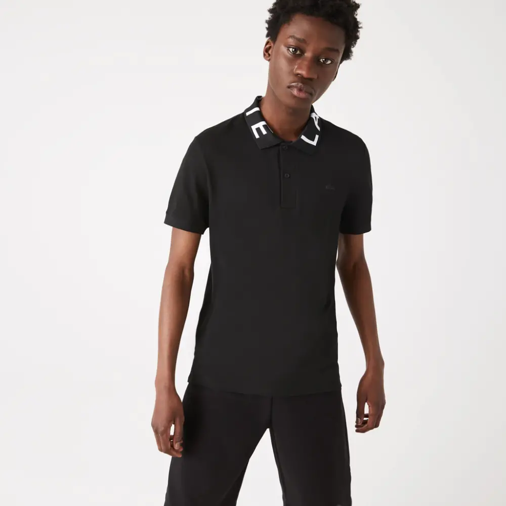 Alternative view of Áo Lacoste Slim Fit Lettered Neck Light Breathable 'Black' PH7647-031