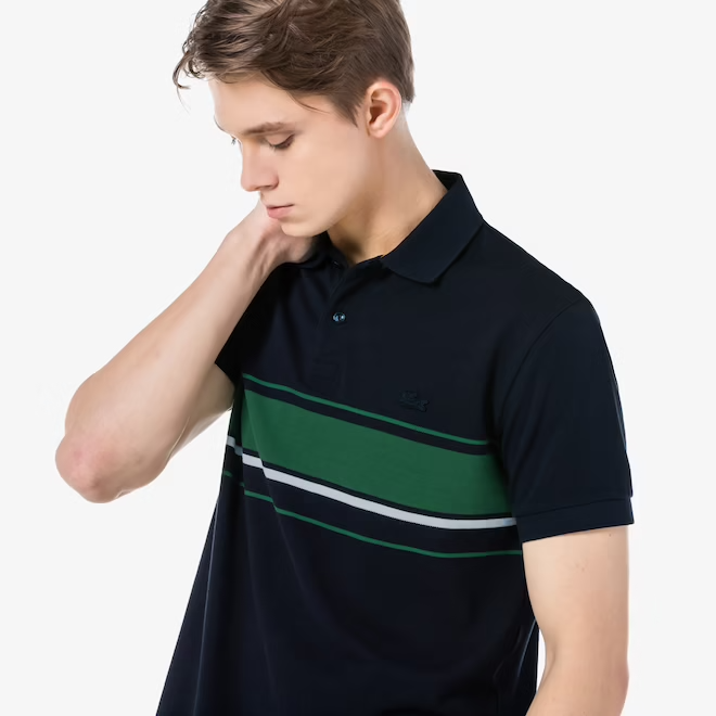Áo Lacoste Bold Pinstripe Polo PH797E-51G - Ảnh 3