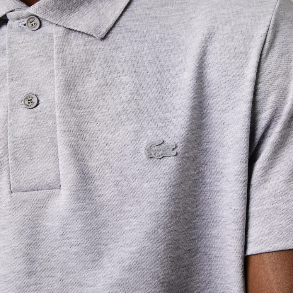 Áo Lacoste Breathable Cotton Pique Polo Shirt 'Gray' PH8361-53G-CCA - Ảnh 4