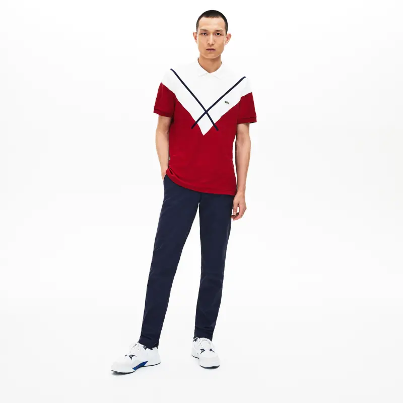 Alternative view of Áo Men's Lacoste Striped Accents Cotton Pique Polo Shirt 'Red White' PH8532-236