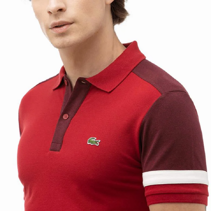 Áo Lacoste Polo Slim fit Stretch Pique Bordeaux PH8743-51-1EJ - Ảnh 2
