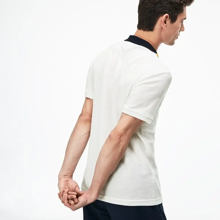 Lacoste Slim Fit Colourblock Striped Knop Piqué Polo Shirt - Ảnh 4