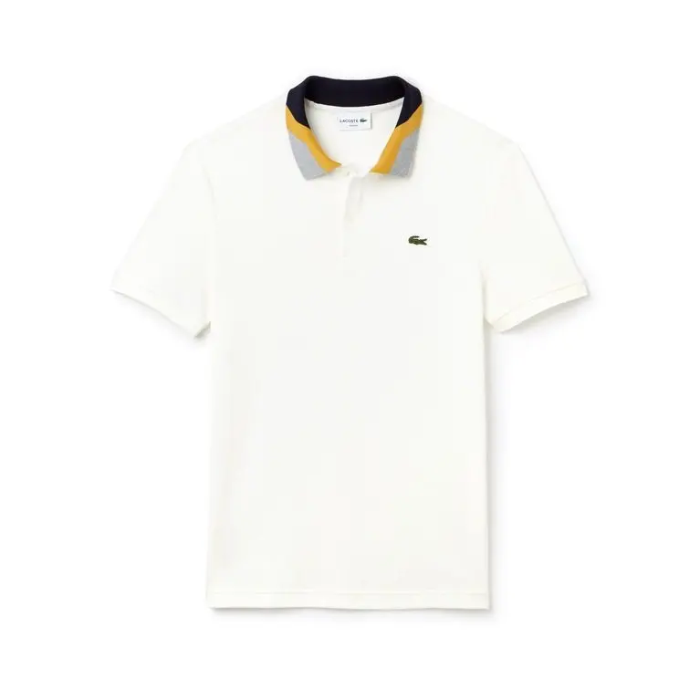 Lacoste Slim Fit Colourblock Striped Knop Piqué Polo Shirt