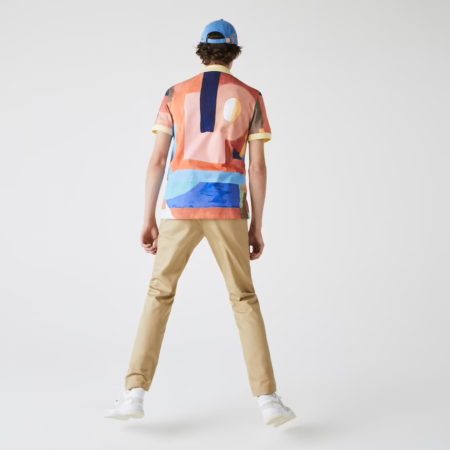 Áo Lacoste Regular Fit Paint Print Cotton Piqué Polo Shirt PH9707-00 - Ảnh 4