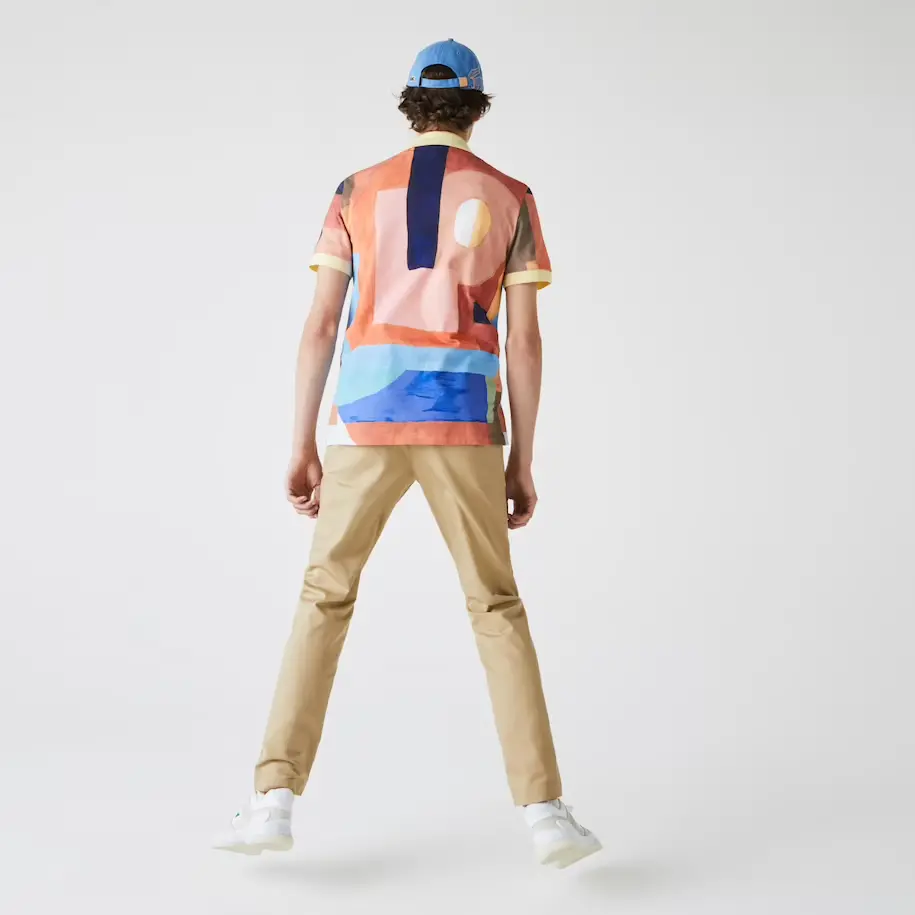 Áo Lacoste Regular Fit Paint Print Cotton Piqué Polo Shirt PH9707-00 - Ảnh 4