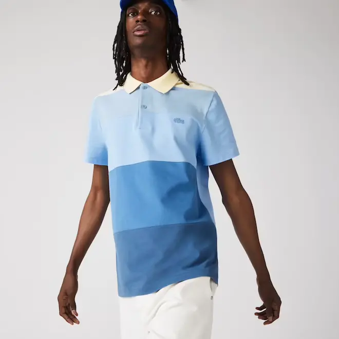 Áo Lacoste Gradient Color Block Polo Blue PH9719-51G - Ảnh 3