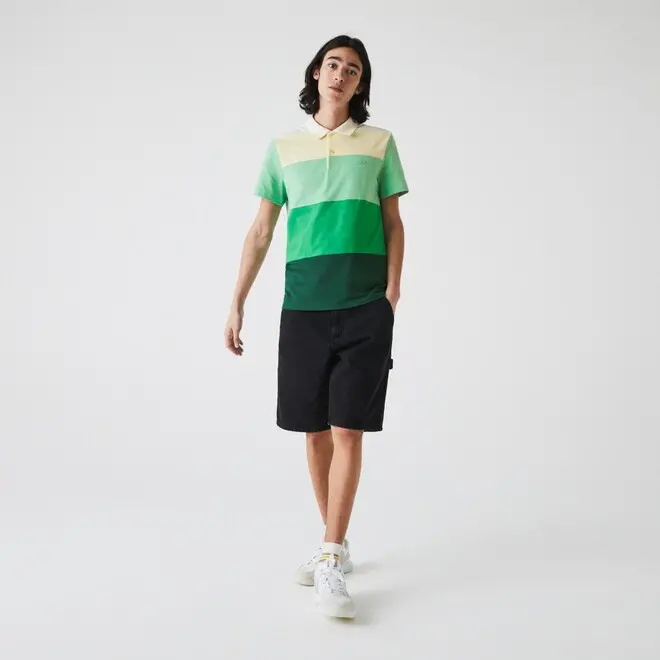 Alternative view of Áo Lacoste Gradient Color Block Polo Green PH9719-51G