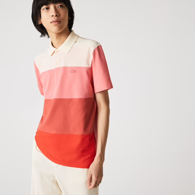 Áo Lacoste Gradient Color Block Polo Pink Red PH9719-51G - Ảnh 2