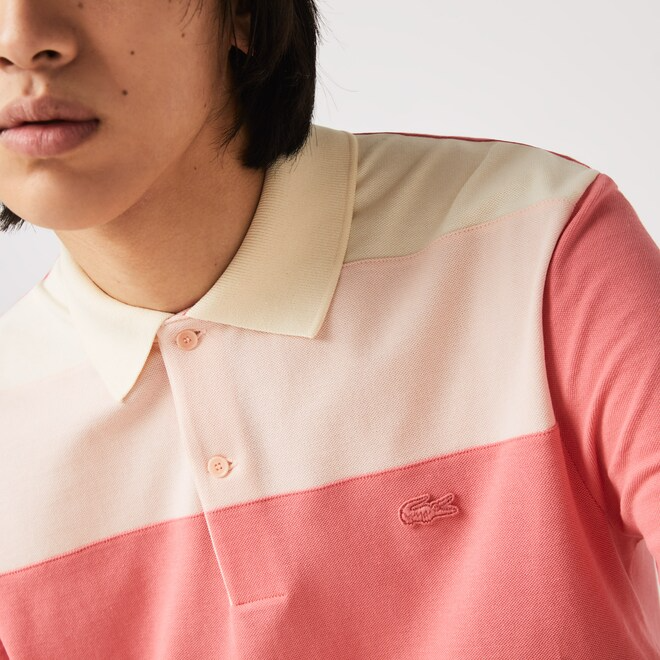 Áo Lacoste Gradient Color Block Polo Pink Red PH9719-51G - Ảnh 3