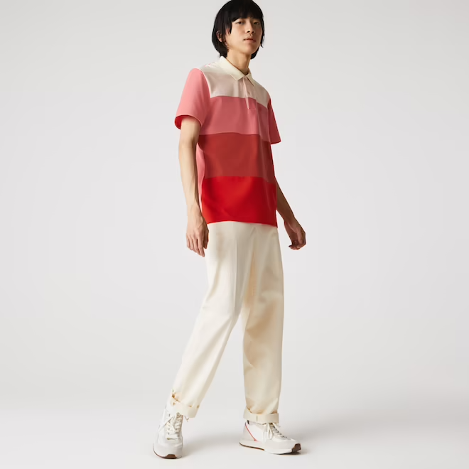 Áo Lacoste Gradient Color Block Polo Pink Red PH9719-51G - Ảnh 4