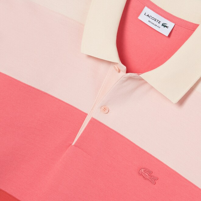 Áo Lacoste Gradient Color Block Polo Pink Red PH9719-51G - Ảnh 6