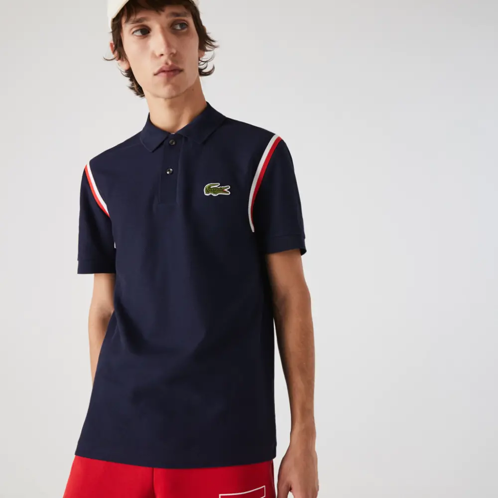 Áo Lacoste Men's Made In France Regular Fit Organic Cotton Polo Shirt - Ảnh 4