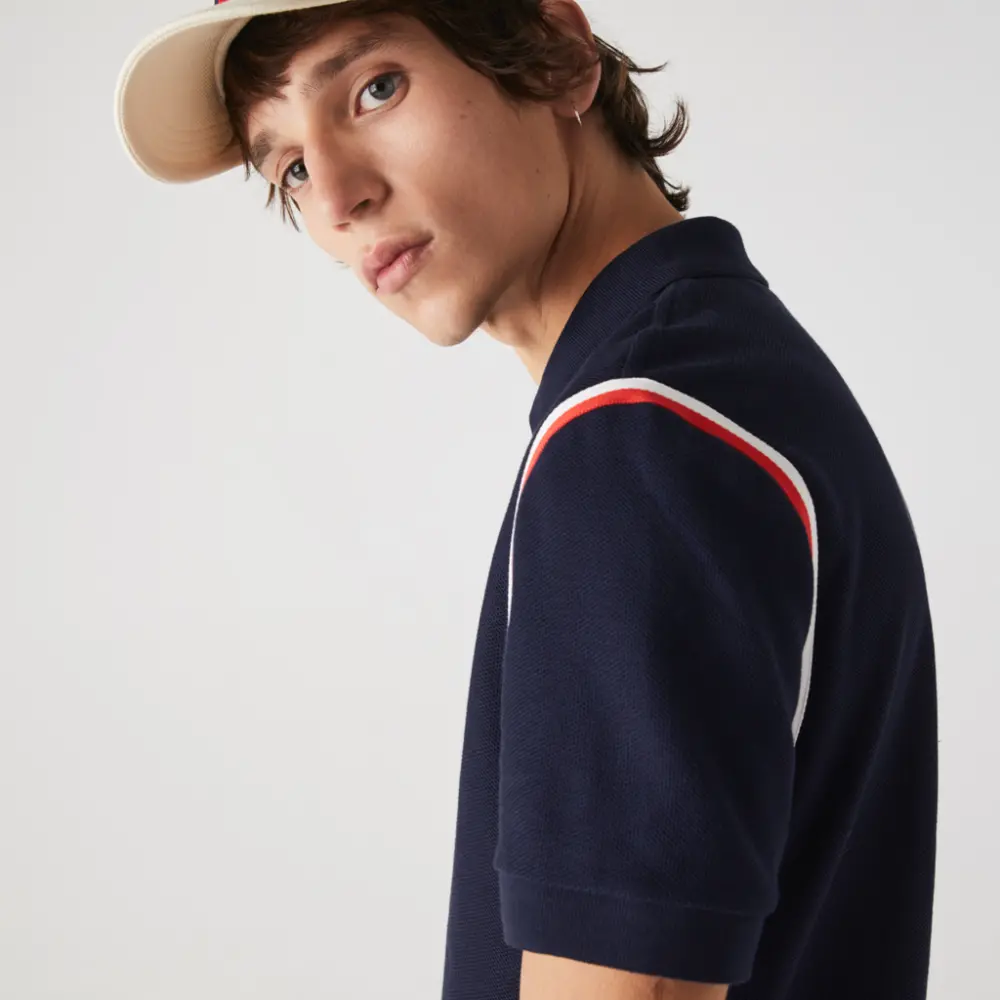 Áo Lacoste Men's Made In France Regular Fit Organic Cotton Polo Shirt - Ảnh 5