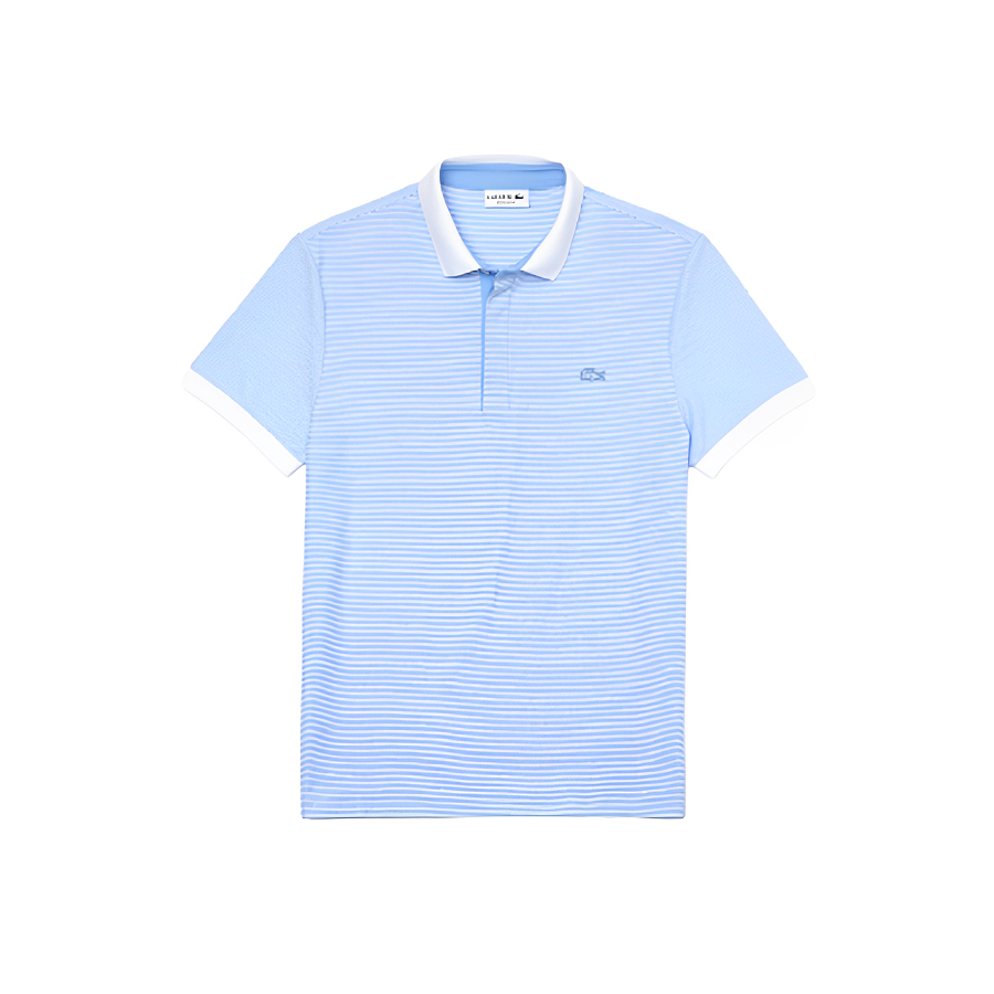 Áo Lacoste Linen Blend Striped Polo Blue PH9729-51G
