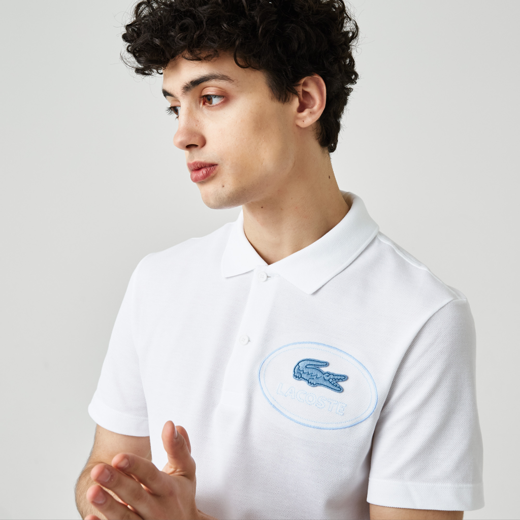 Áo Lacoste Embroidered Crocodile 'White' PH9733-001 - Ảnh 3