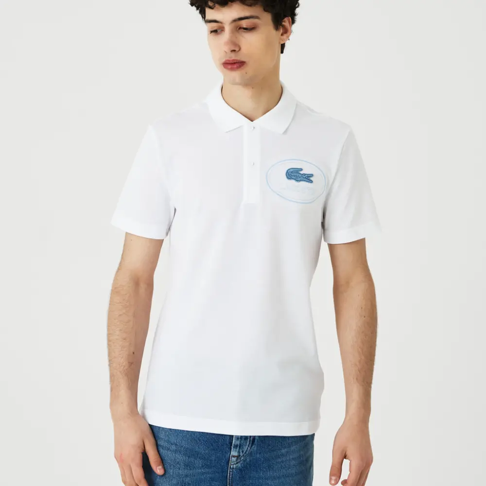 Alternative view of Áo Lacoste Embroidered Crocodile 'White' PH9733-001
