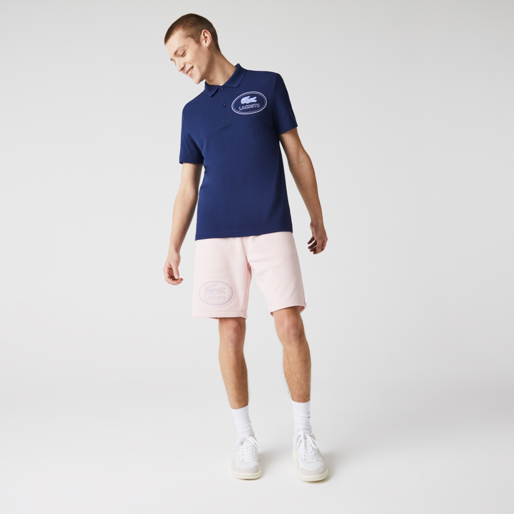 Áo Lacoste Men's Slim Fit Embroidered Crocodile Blue PH9733-78X - Ảnh 4