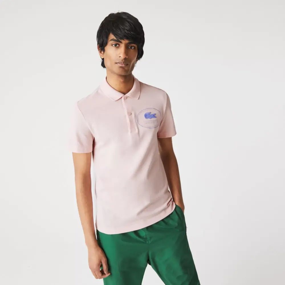 Alternative view of Áo Lacoste Slim Fit Embroidered Crocodile 'Pink' PH9733-ADY