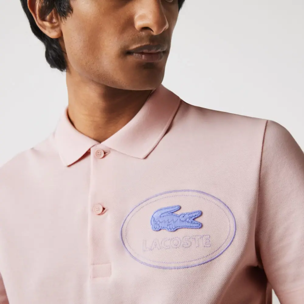 Áo Lacoste Slim Fit Embroidered Crocodile 'Pink' PH9733-ADY - Ảnh 3