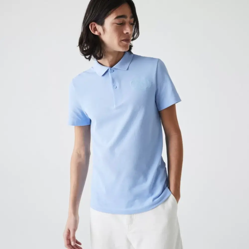 Alternative view of Áo Lacoste Slim Fit Embroidered Crocodile 'Blue' PH9733-FSL