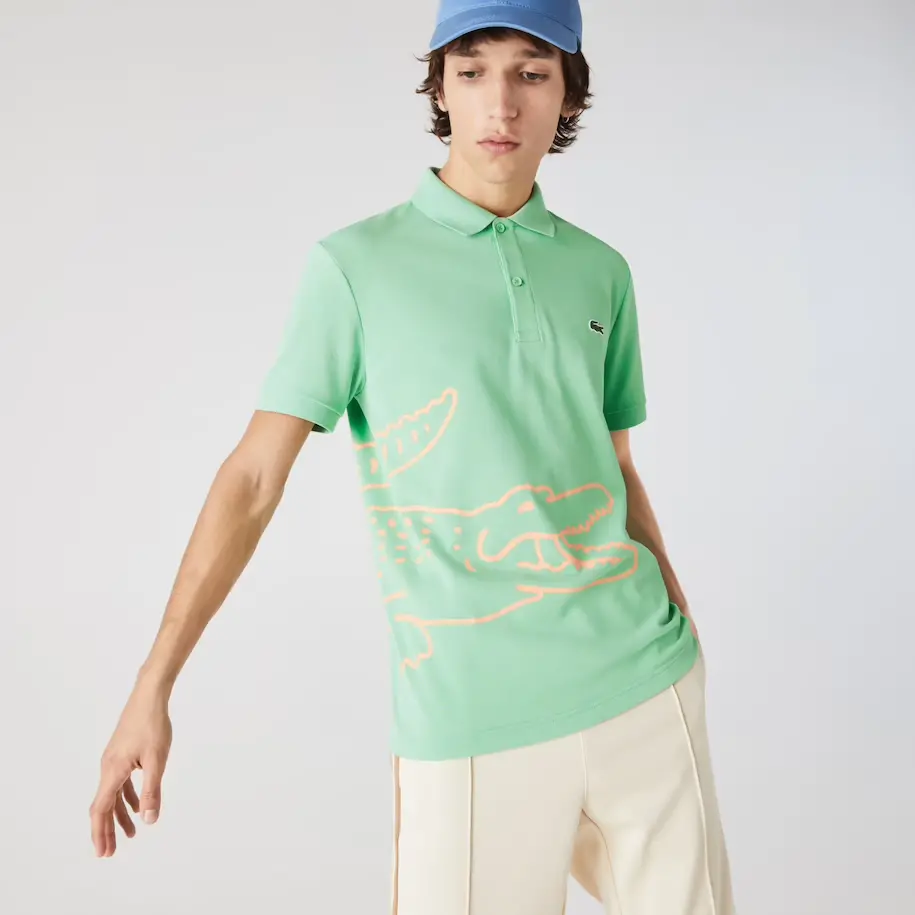 Áo Lacoste Men's Outline BIG CROC Polo PH9739-51G-TTF - Ảnh 3