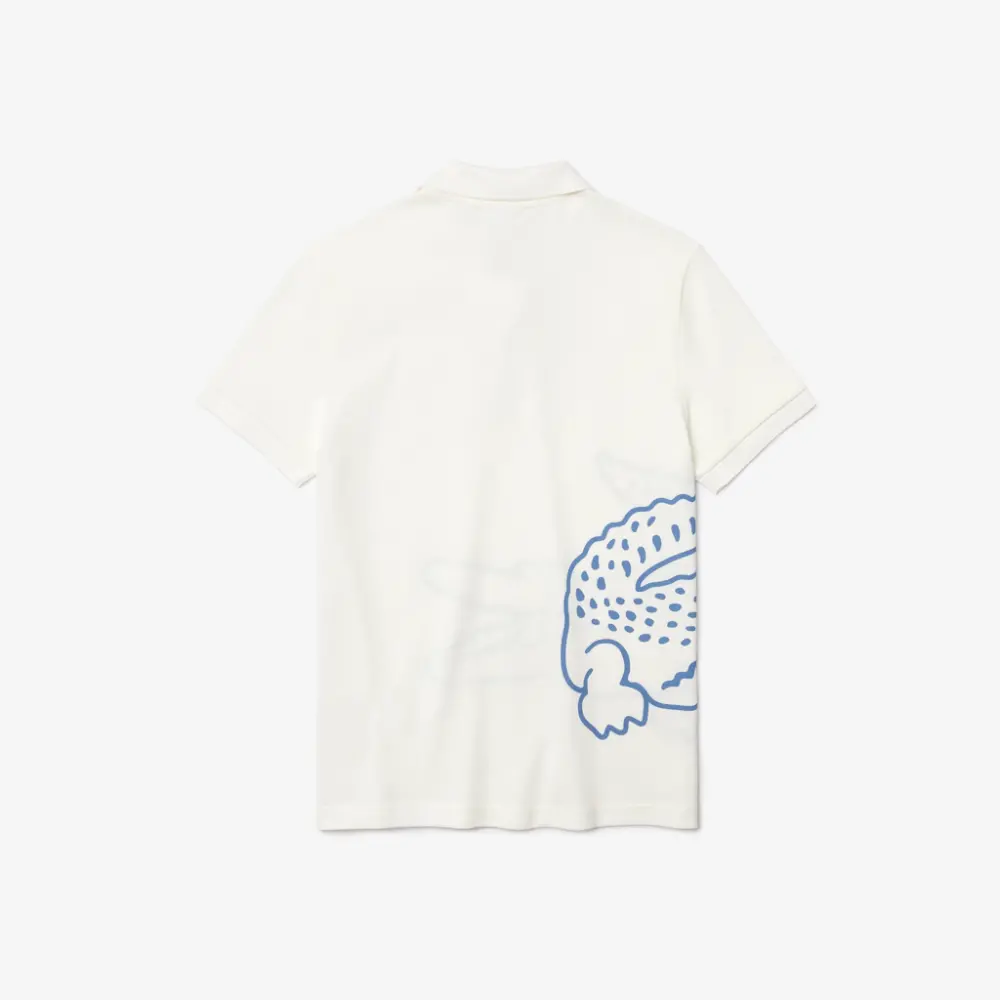 Alternative view of Áo Lacoste Men's Crocodile Print White Polo Shirt PH9739-70V