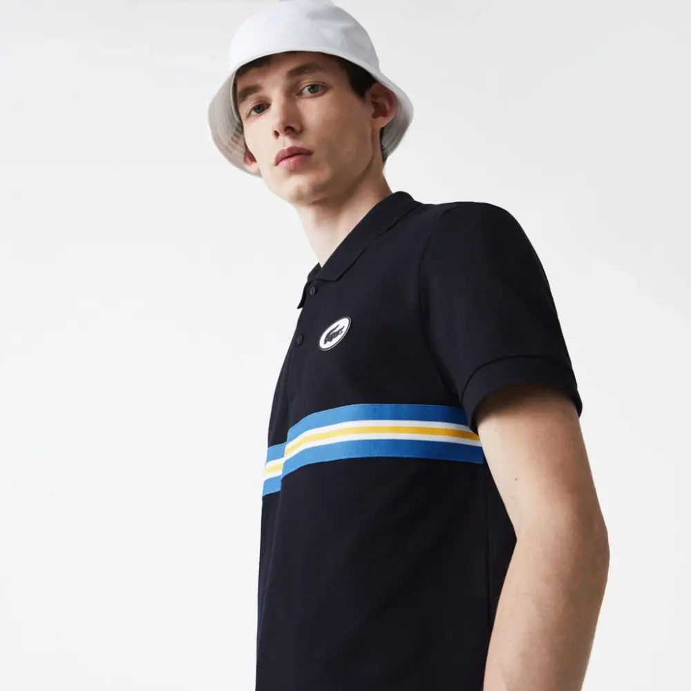 Áo Lacoste Men's Heritage Regular Fit Badge Cotton Pique Polo Shirt PH9764-HDE - Ảnh 4