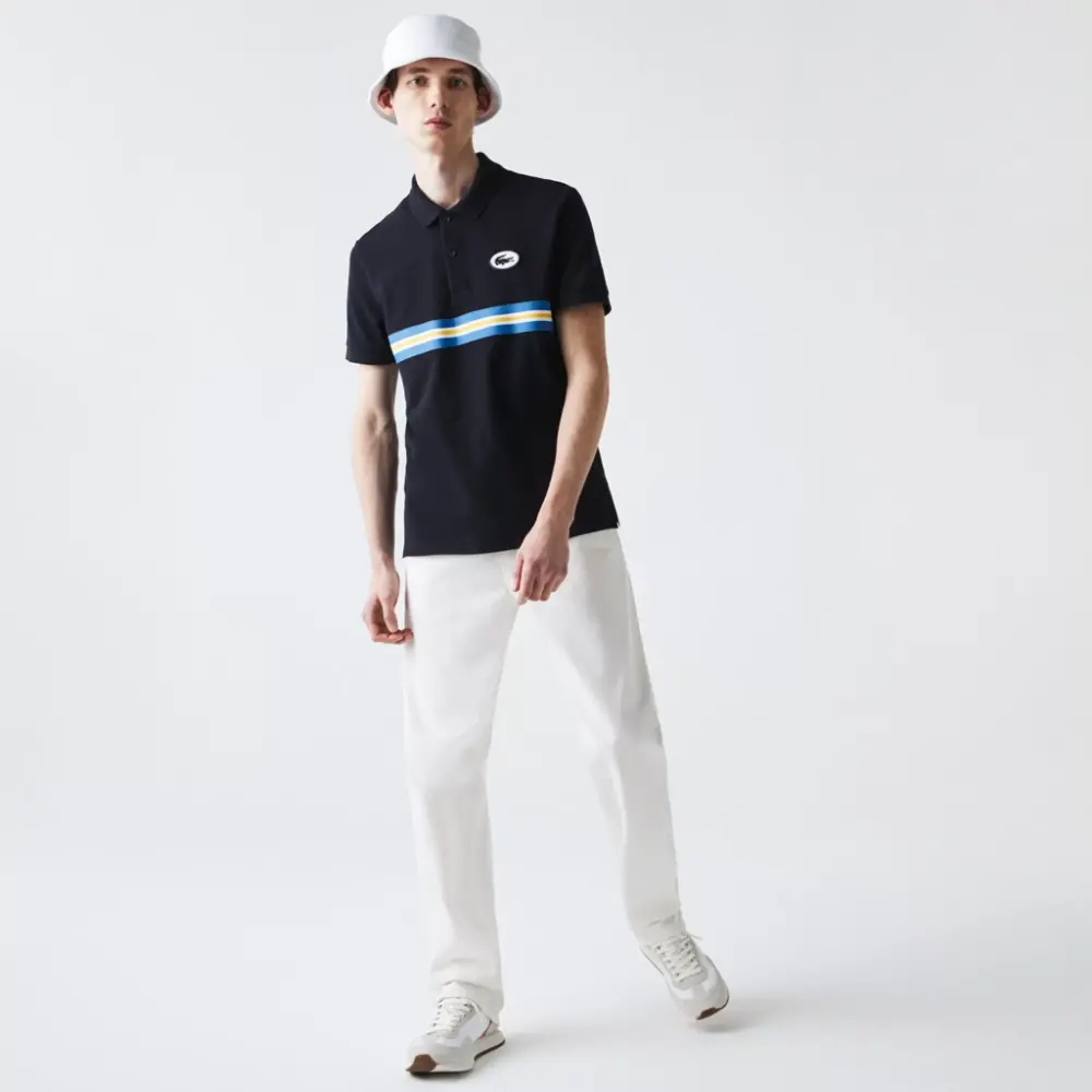 Áo Lacoste Men's Heritage Regular Fit Badge Cotton Pique Polo Shirt PH9764-HDE - Ảnh 5