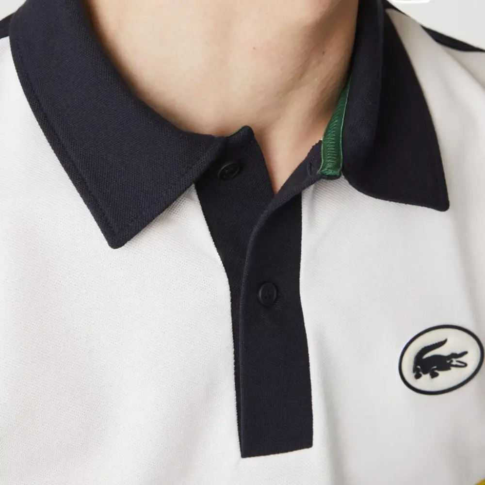 Áo Lacoste Men's Heritage Slim Fit Stretch Cotton Pique Polo Shirt PH9767-G45 - Ảnh 3