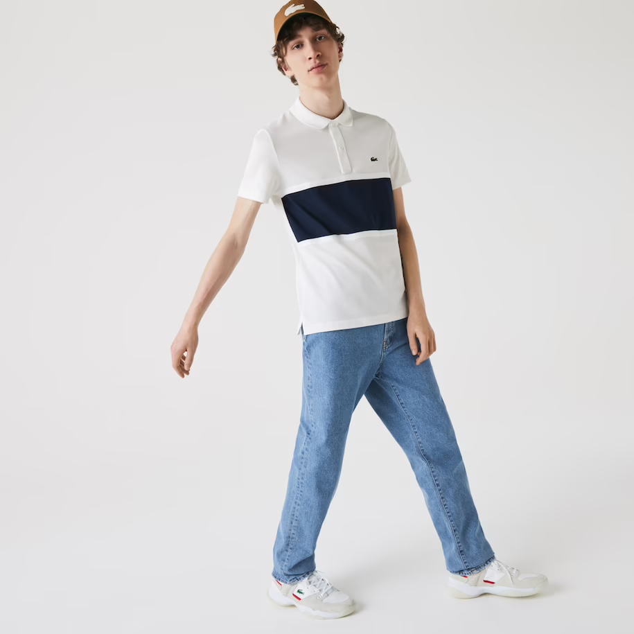 Áo Lacoste Men's Color Matching Cotton Pique Polo PH9849-51G-NL3 - Ảnh 3
