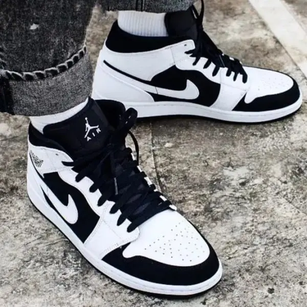 Giày Nike Air Jordan 1 Retro Mid 'Tuxedo' 554724-113 - Ảnh 7