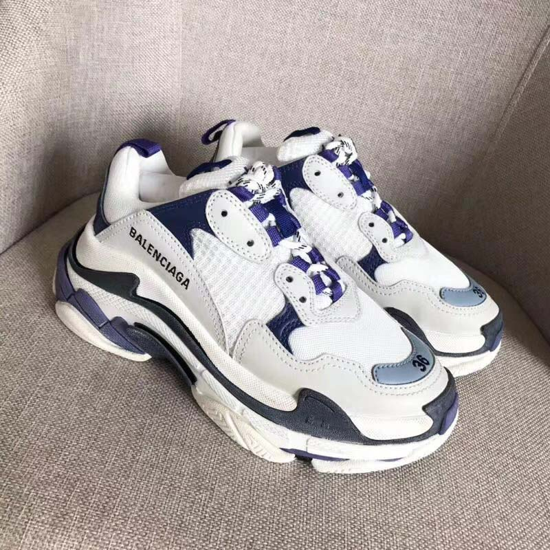 Giày Balenciaga Wmns Triple S Trainer 'White Navy Purple' 541641-W09OF-9095 - Ảnh 3